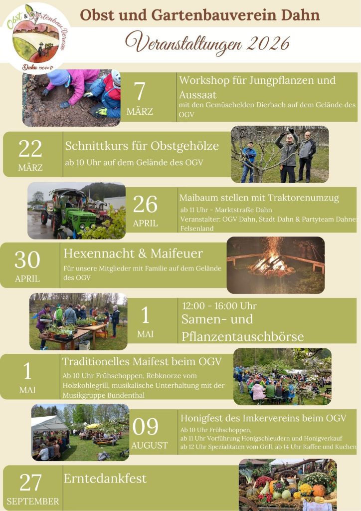 Übersicht zu den Veranstaltungen 2026